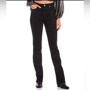 052 GIANNI BINI DESIGNER BLACK RHINESTONE JEANS size 27 waist NEW